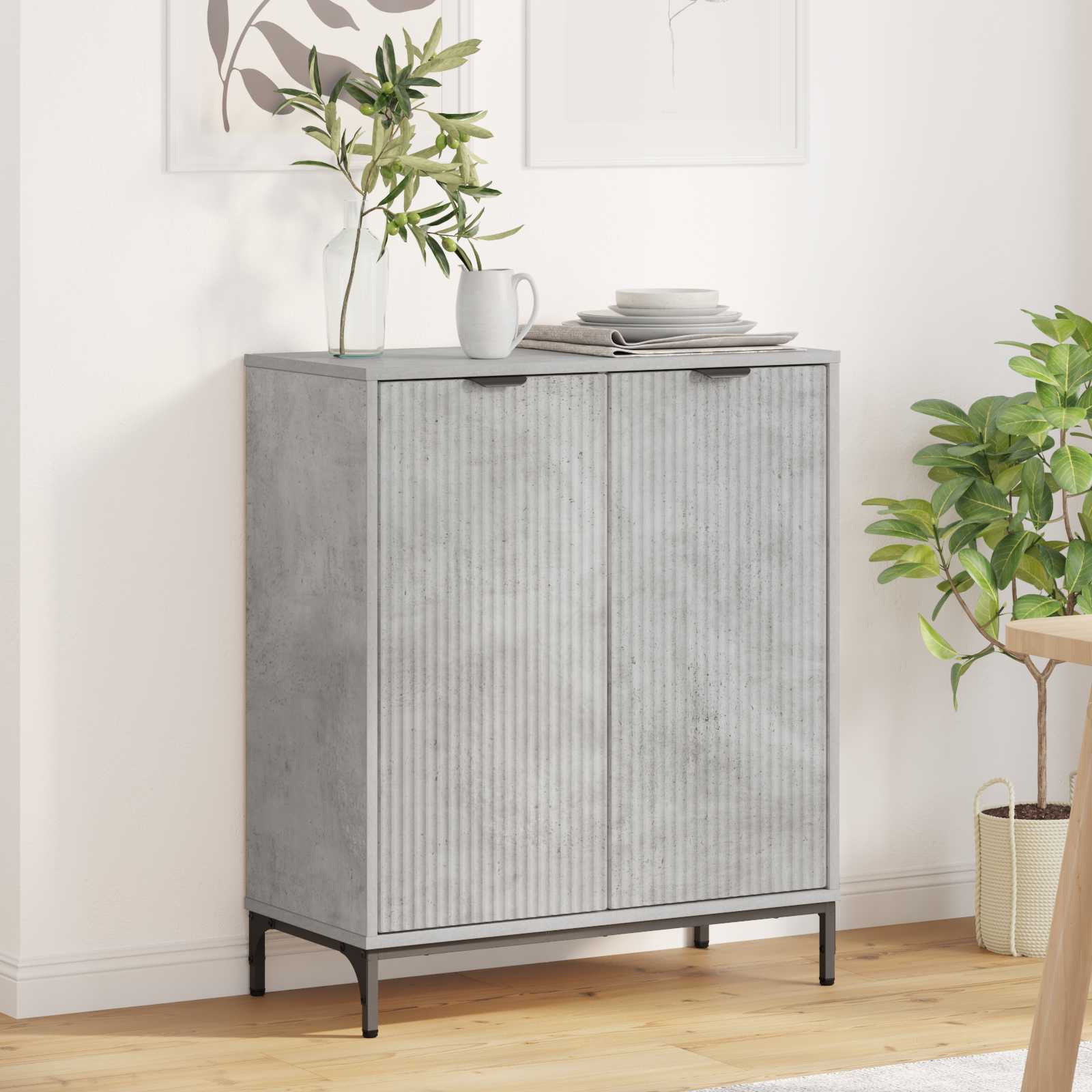 vidaXL Bufet Betonowy szary 69,5 x 33 x 82 cm Materiał drewnopochodny