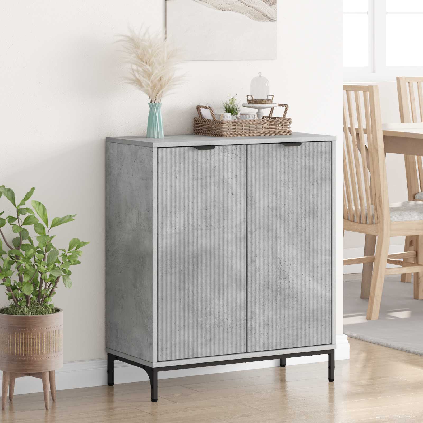 vidaXL Bufet Betonowy szary 69,5 x 33 x 82 cm Materiał drewnopochodny