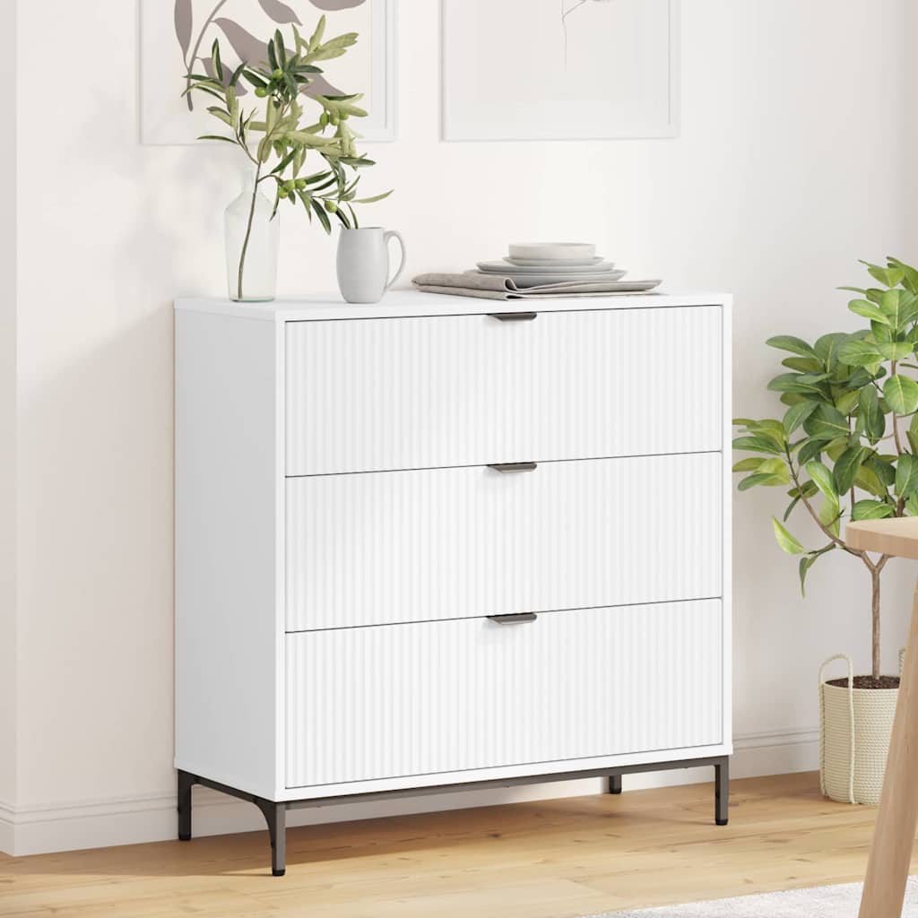vidaXL Bufet Biały 79,5 x 33 x 82 cm Materiał drewnopochodny