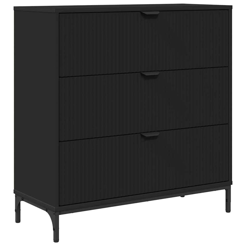 vidaXL Bufet Czarny 79,5 x 33 x 82 cm Materiał drewnopochodny