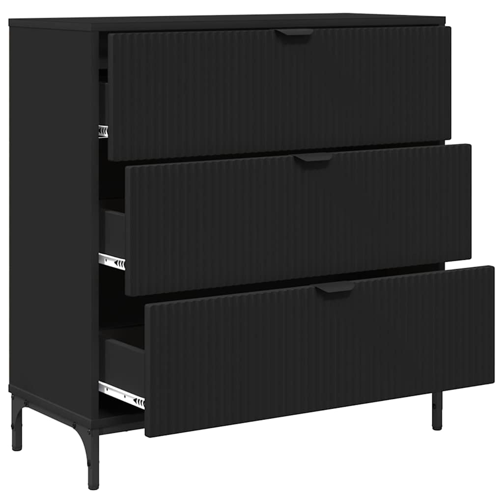 vidaXL Bufet Czarny 79,5 x 33 x 82 cm Materiał drewnopochodny
