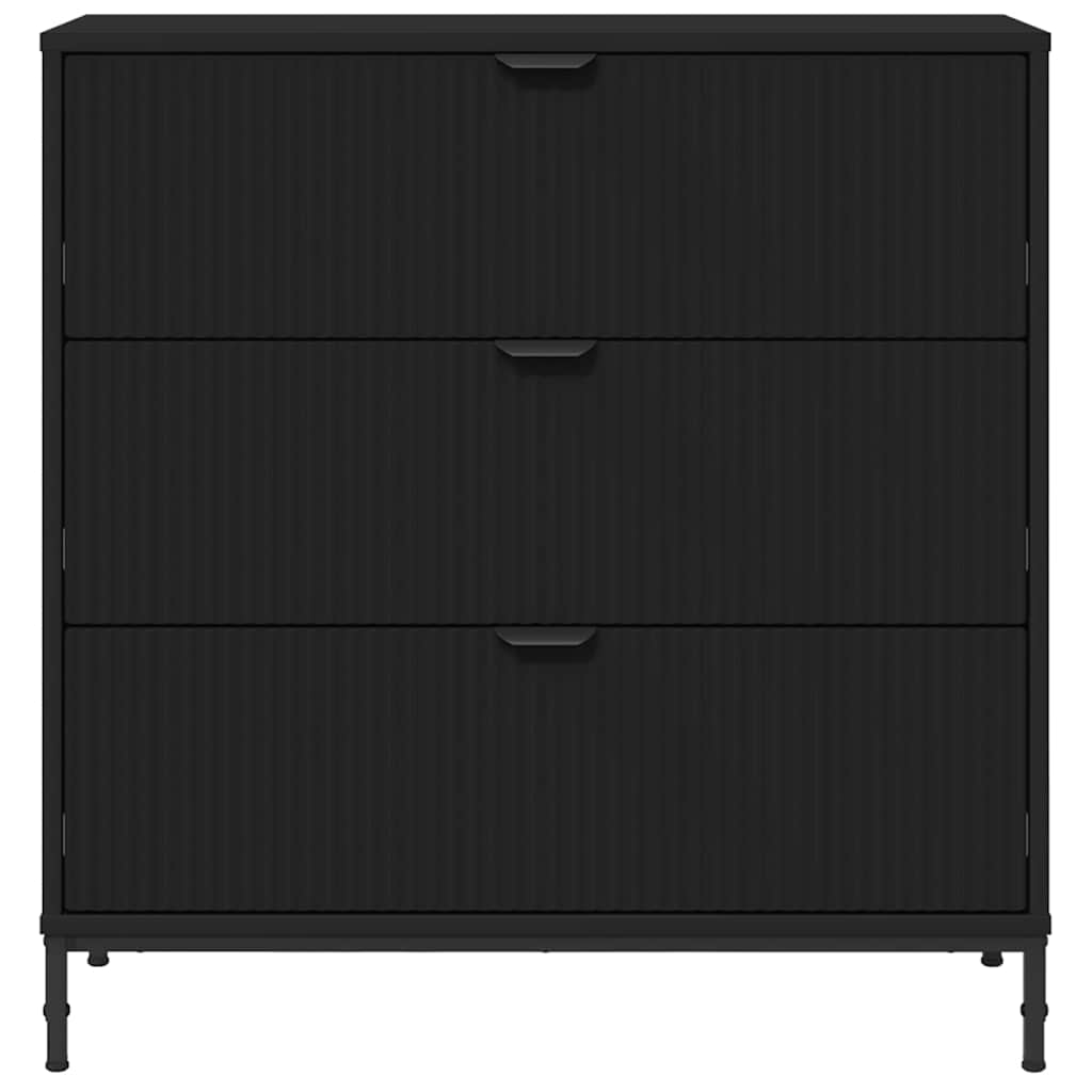 vidaXL Bufet Czarny 79,5 x 33 x 82 cm Materiał drewnopochodny