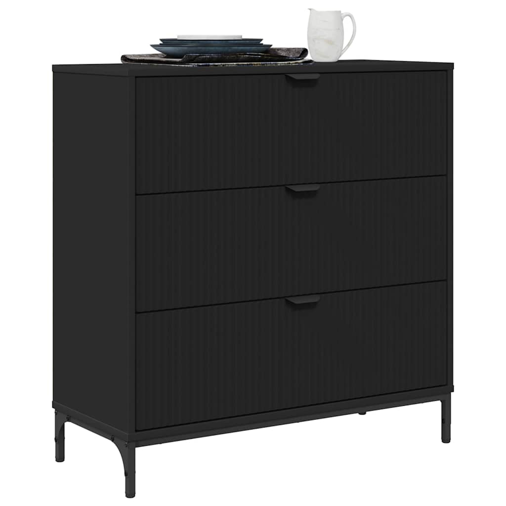 vidaXL Bufet Czarny 79,5 x 33 x 82 cm Materiał drewnopochodny