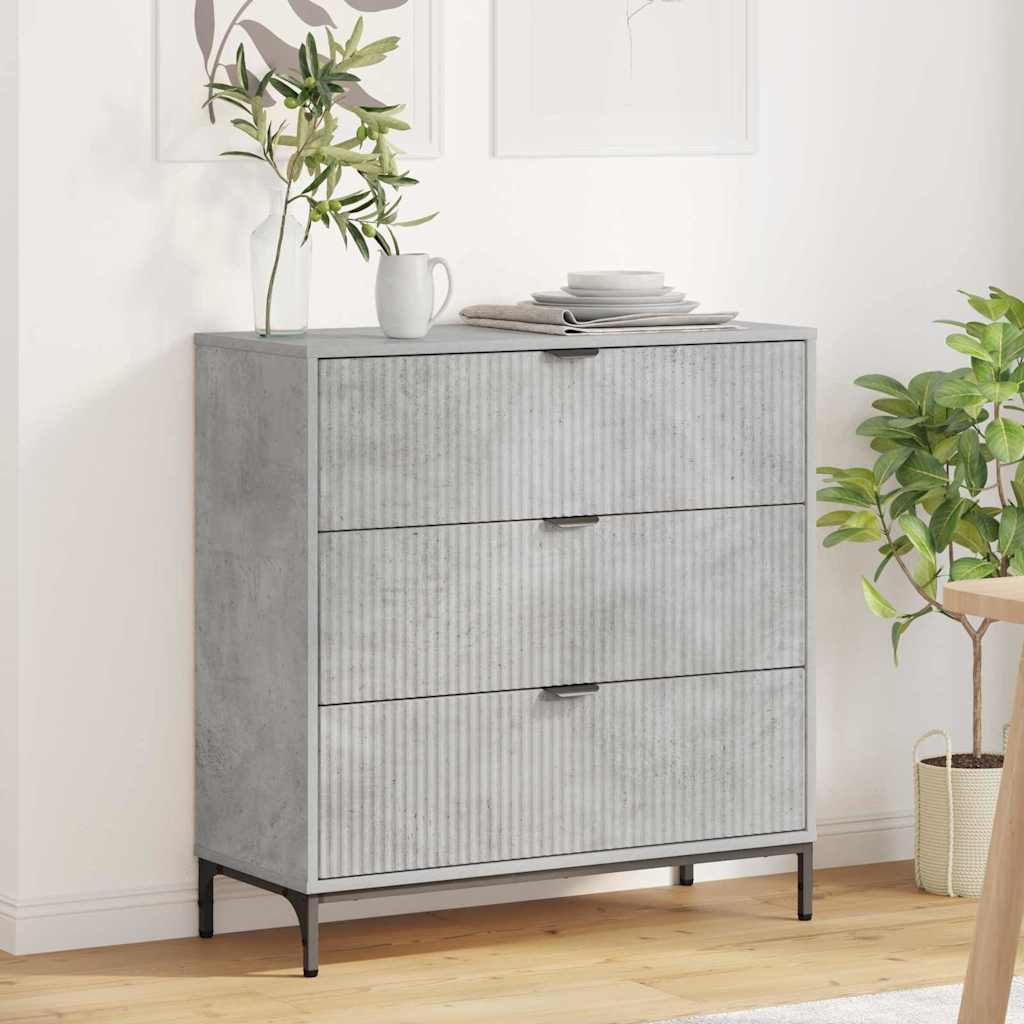 vidaXL Bufet Betonowy szary 79,5 x 33 x 82 cm Materiał drewnopochodny