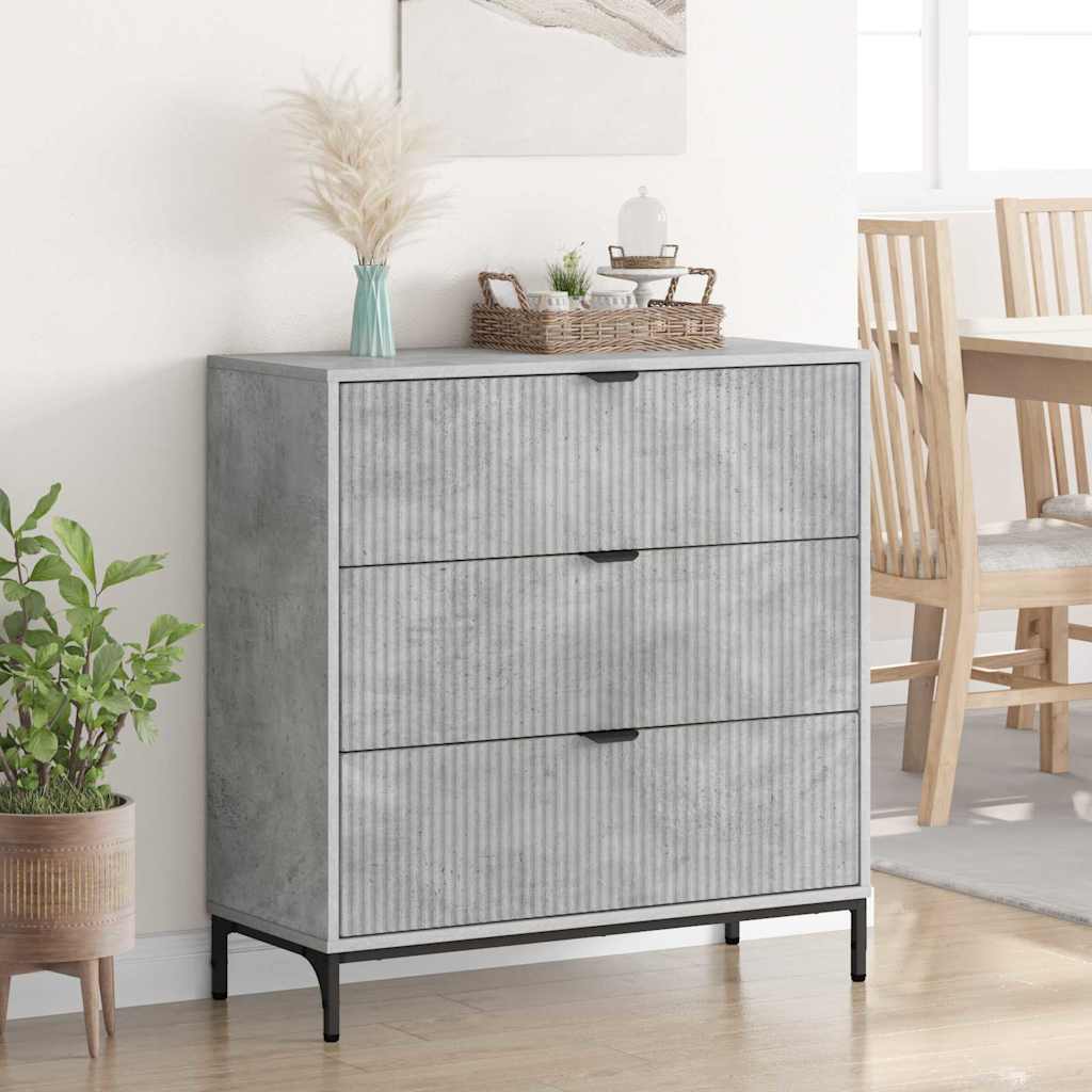 vidaXL Bufet Betonowy szary 79,5 x 33 x 82 cm Materiał drewnopochodny