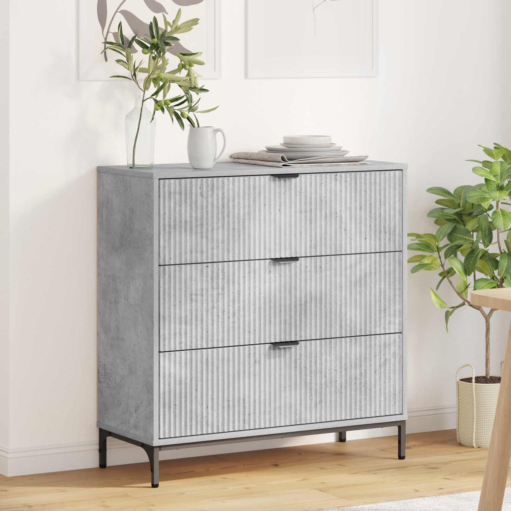 vidaXL Bufet Betonowy szary 79,5 x 33 x 82 cm Drewno inżynieryjne