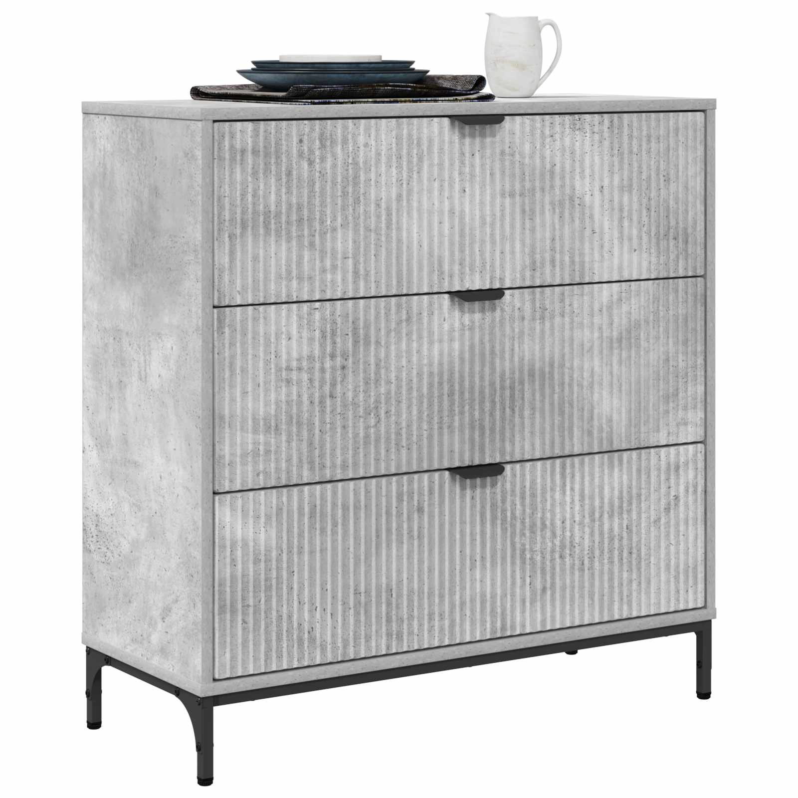 vidaXL Bufet Betonowy szary 79,5 x 33 x 82 cm Drewno inżynieryjne