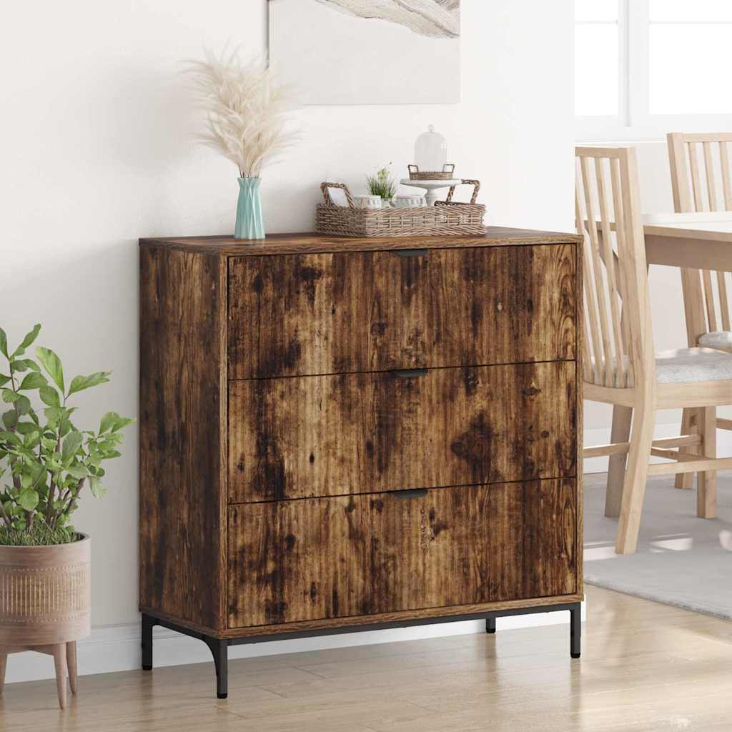 vidaXL Bufet Dąb wędzony 79,5 x 33 x 82 cm Materiał drewnopochodny