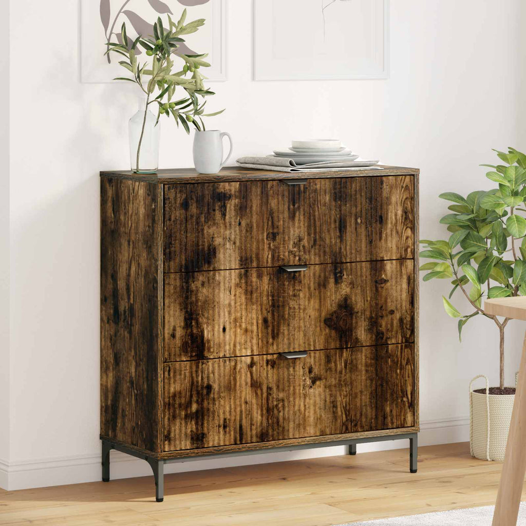 vidaXL Bufet Dąb wędzony 79,5 x 33 x 82 cm Drewno inżynieryjne