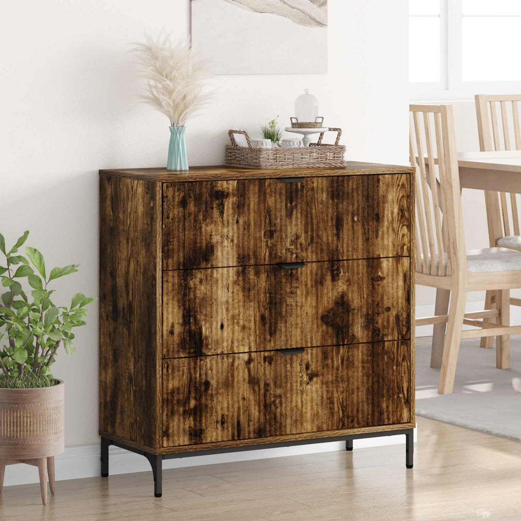 vidaXL Bufet Dąb wędzony 79,5 x 33 x 82 cm Drewno inżynieryjne