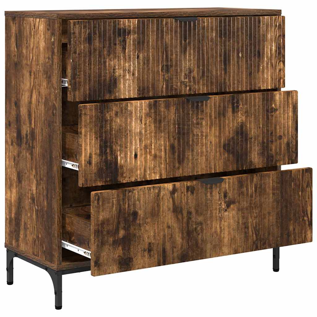 vidaXL Bufet Dąb wędzony 79,5 x 33 x 82 cm Materiał drewnopochodny