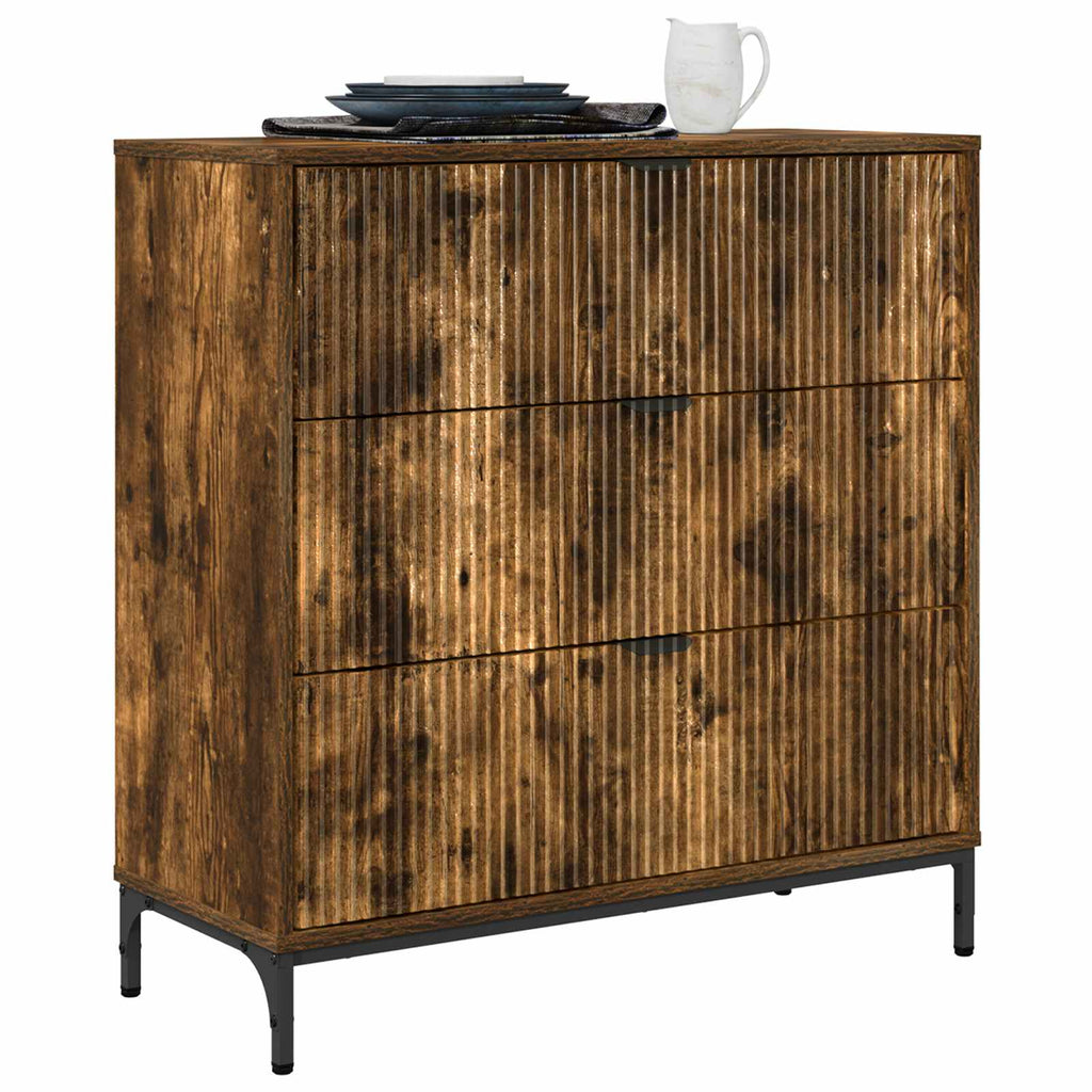 vidaXL Bufet Dąb wędzony 79,5 x 33 x 82 cm Drewno inżynieryjne