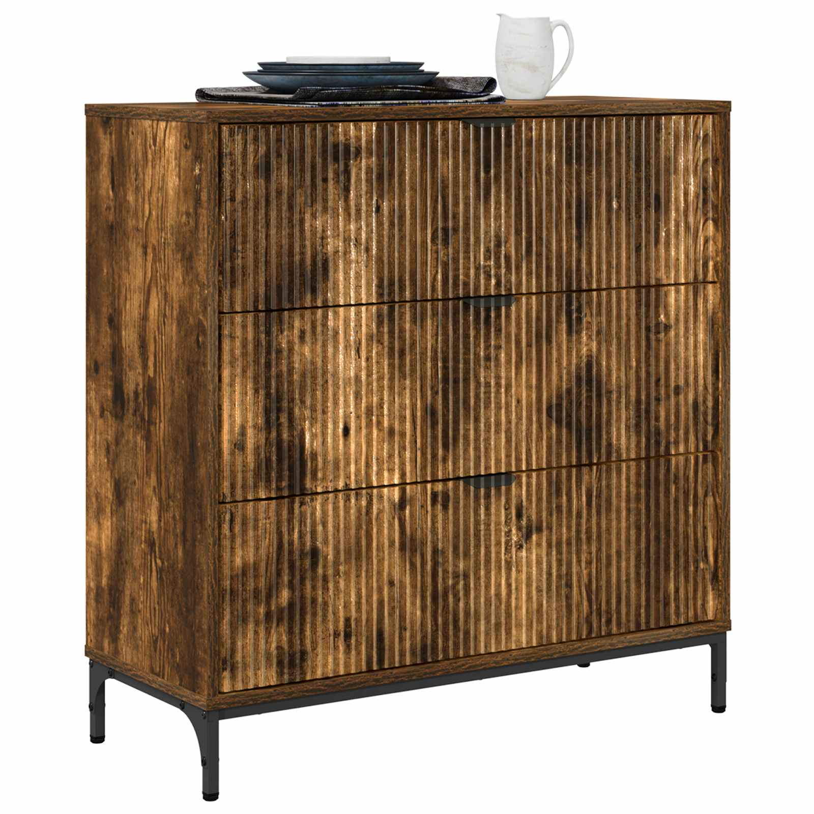 vidaXL Bufet Dąb wędzony 79,5 x 33 x 82 cm Drewno inżynieryjne