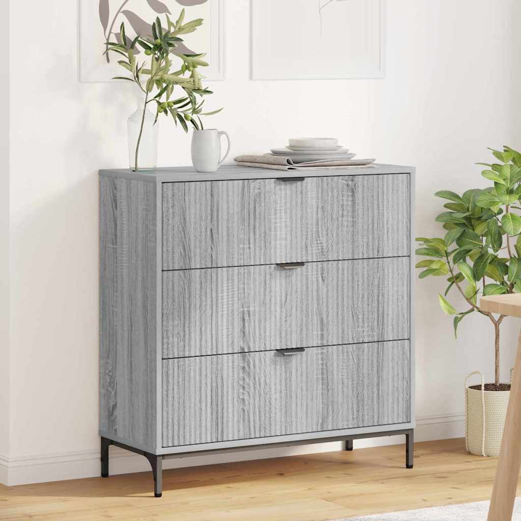 vidaXL Bufet Szary Sonoma 79,5 x 33 x 82 cm Materiał drewnopochodny