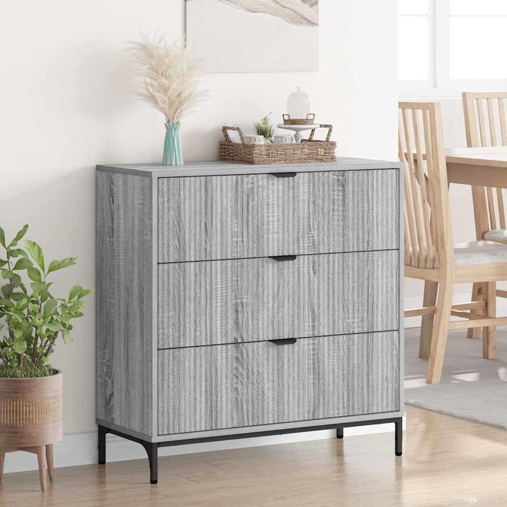 vidaXL Bufet Szary Sonoma 79,5 x 33 x 82 cm Materiał drewnopochodny