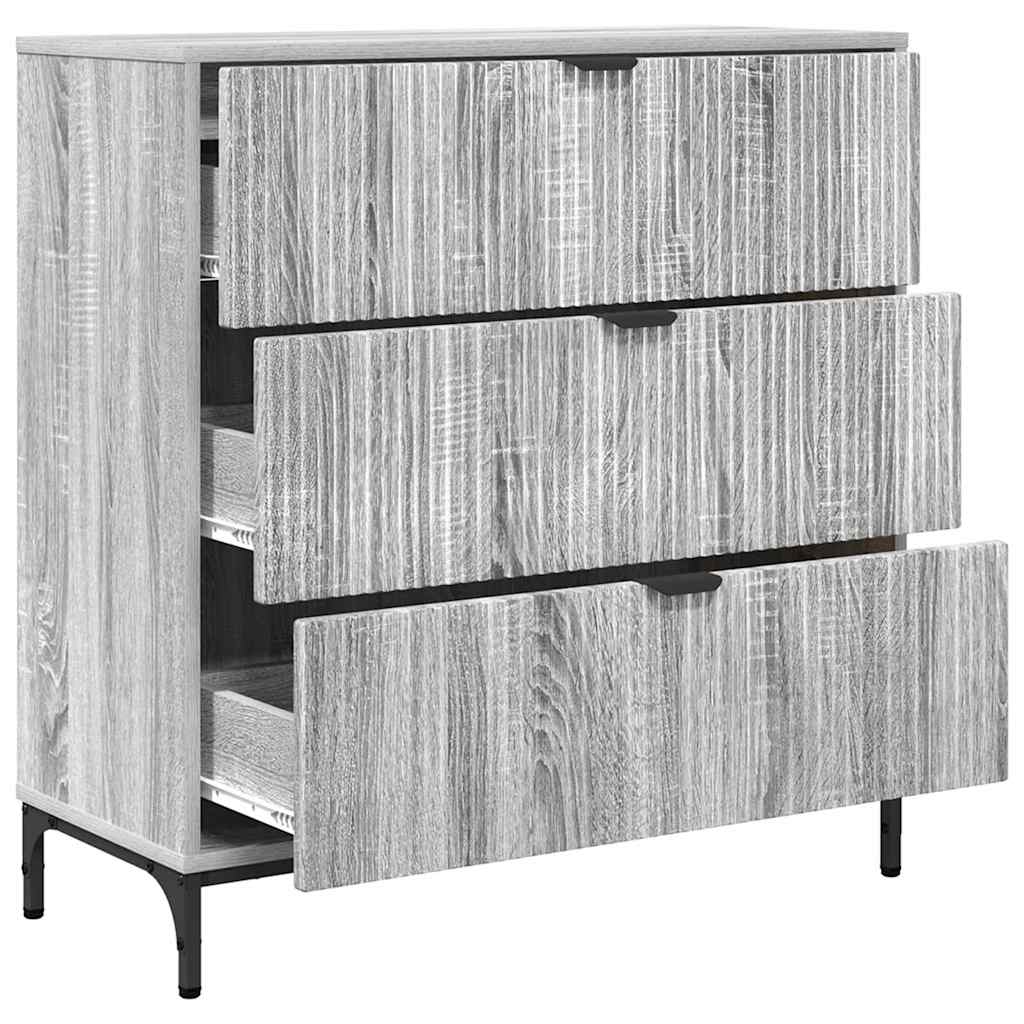vidaXL Bufet Szary Sonoma 79,5 x 33 x 82 cm Materiał drewnopochodny
