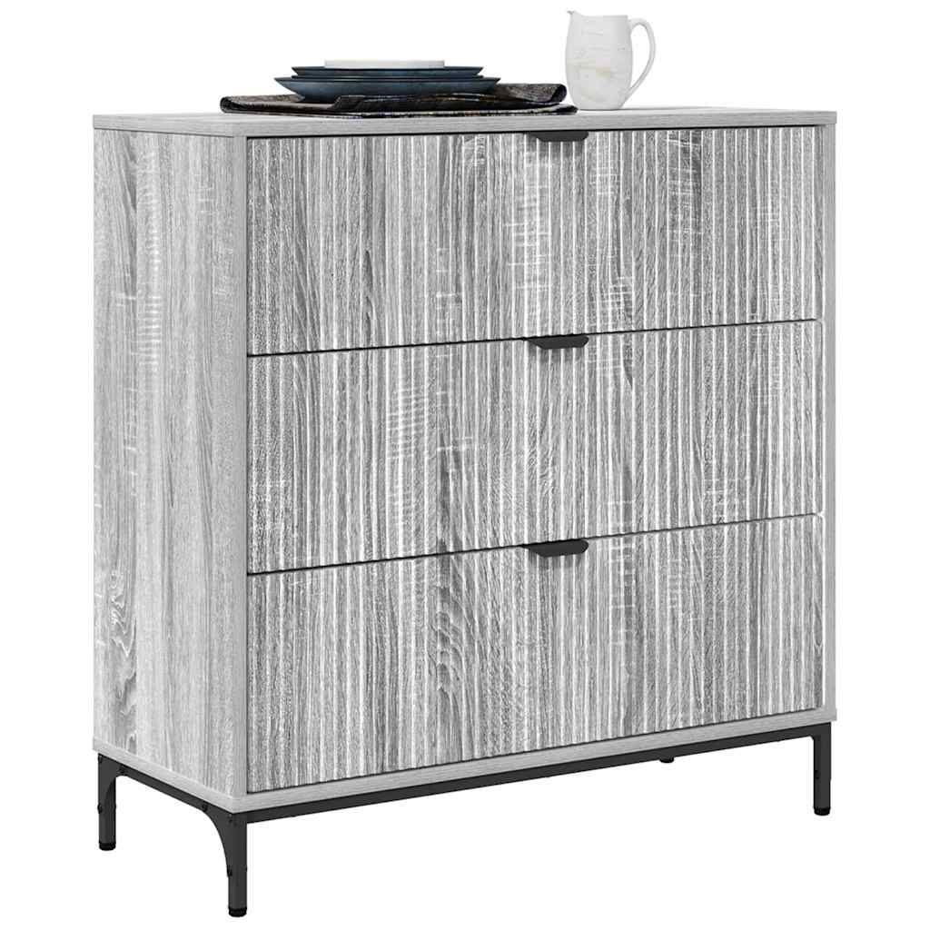vidaXL Bufet Szary Sonoma 79,5 x 33 x 82 cm Materiał drewnopochodny
