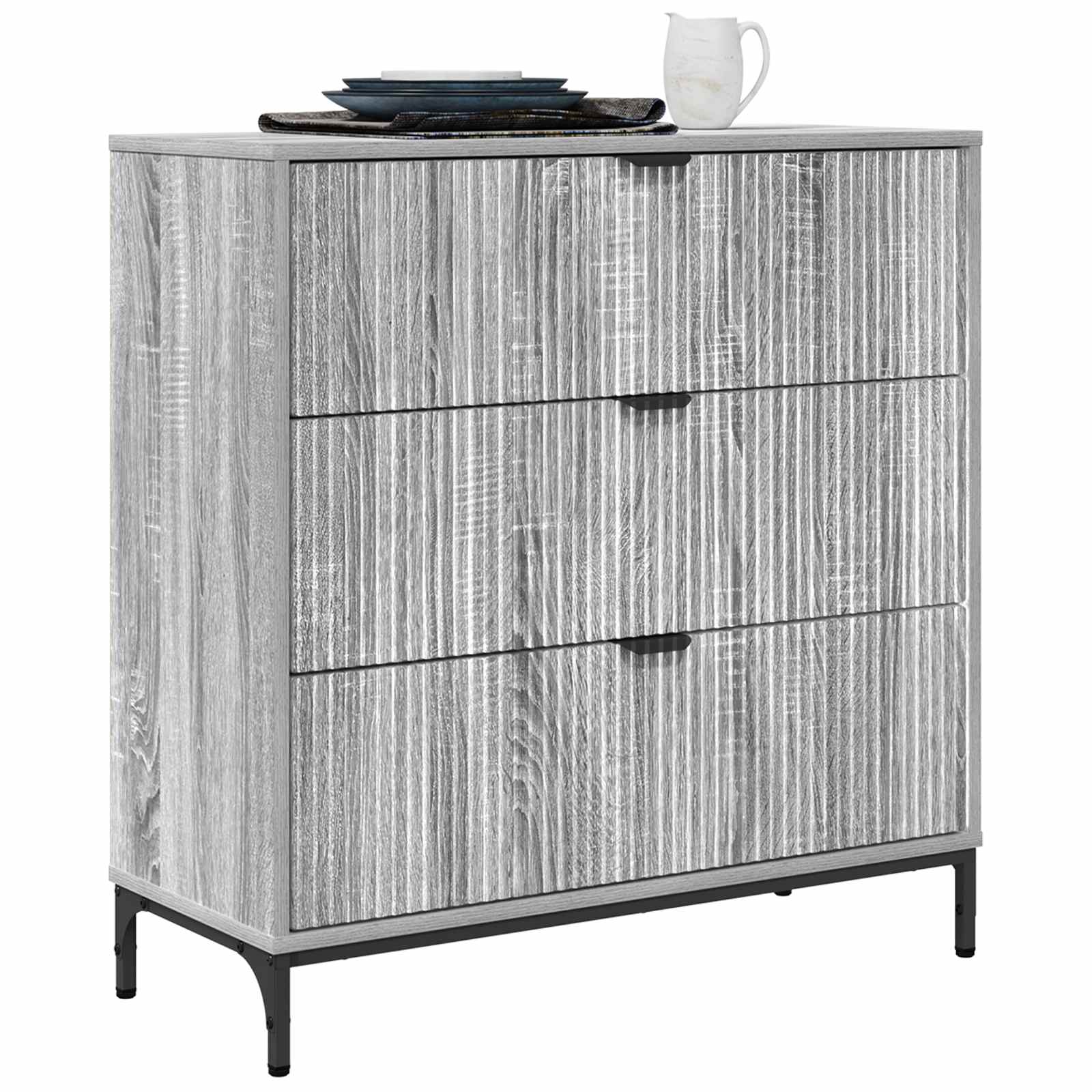 vidaXL Bufet Szary Sonoma 79,5 x 33 x 82 cm Drewno inżynieryjne