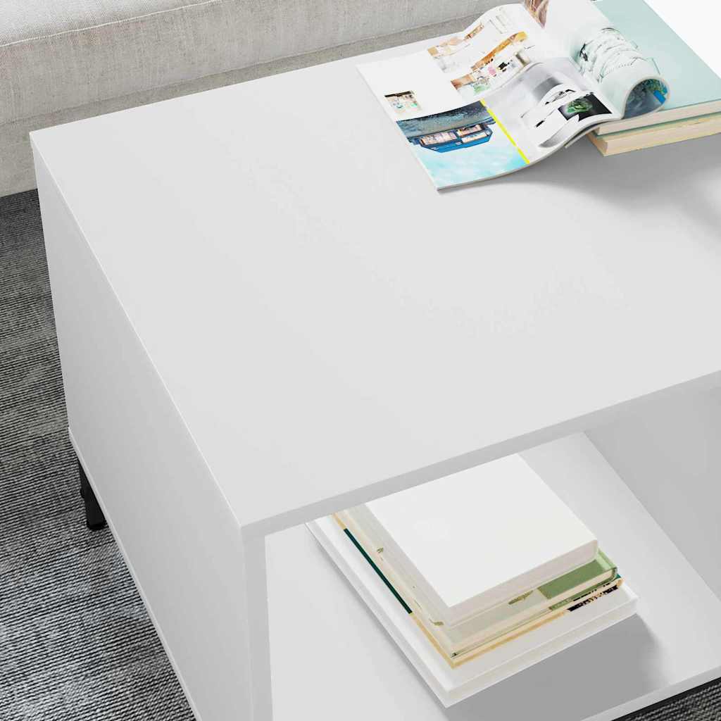 vidaXL Stolik kawowy Biały 90 x 49 x 46 cm Materiał drewnopochodny