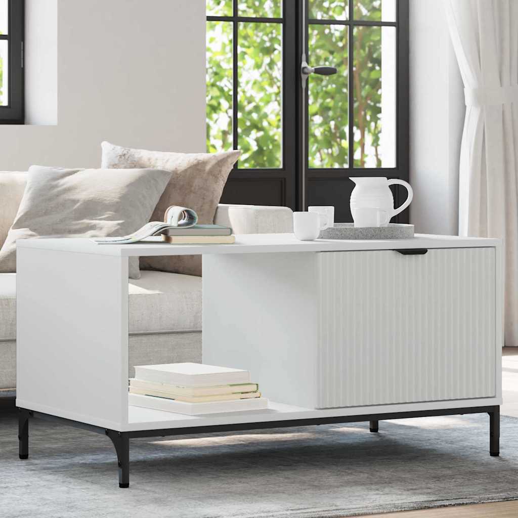 vidaXL Stolik kawowy Biały 90 x 49 x 46 cm Materiał drewnopochodny