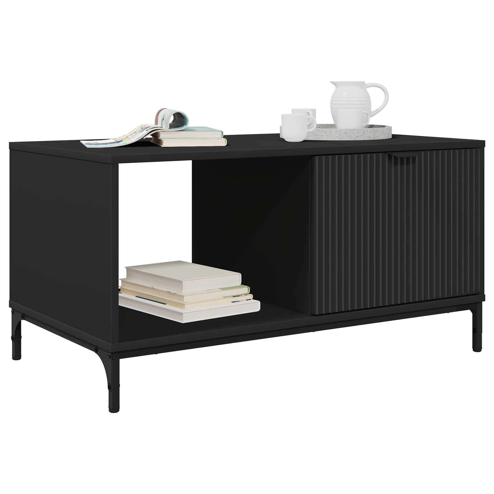 vidaXL Stolik kawowy Czarny Dąb 90 x 49 x 46 cm Drewno inżynieryjne