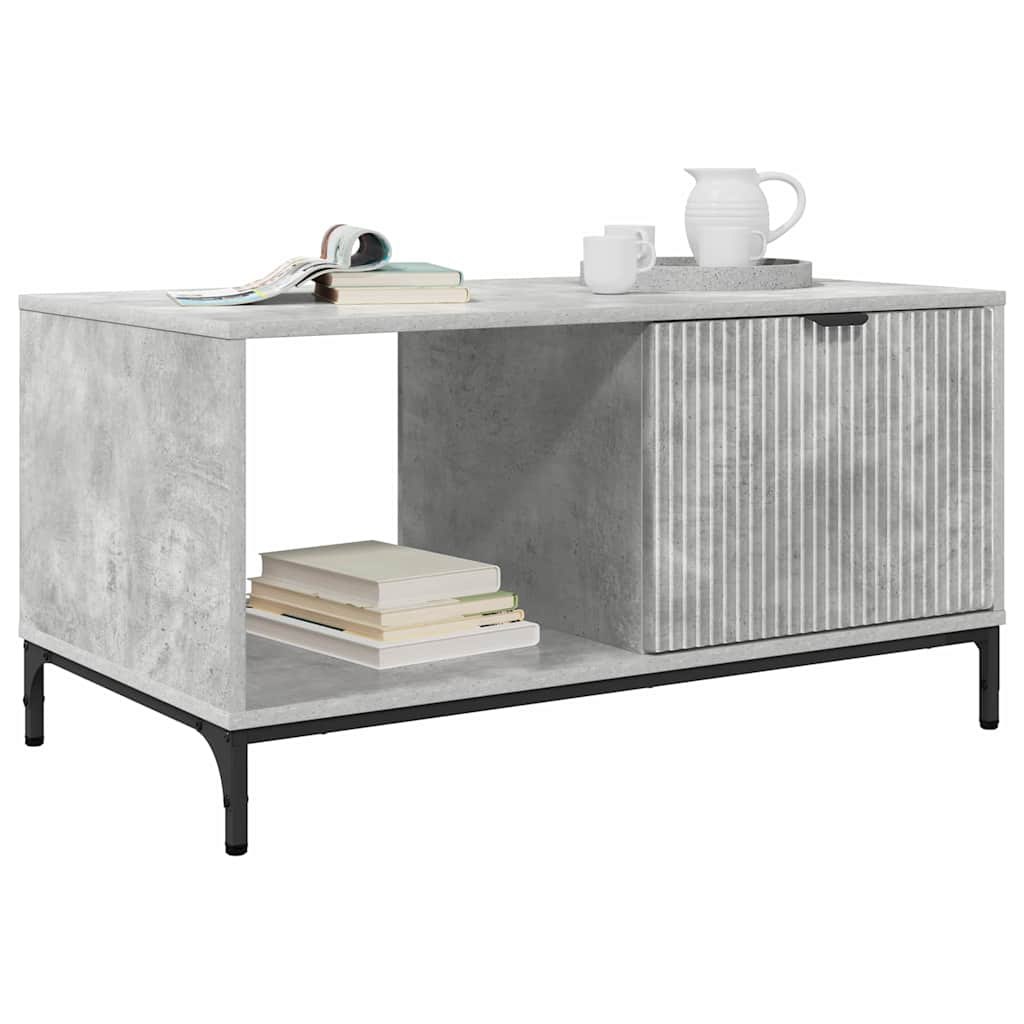 vidaXL Stolik kawowy z szufladą Betonowy szary 90 x 49 x 46 cm