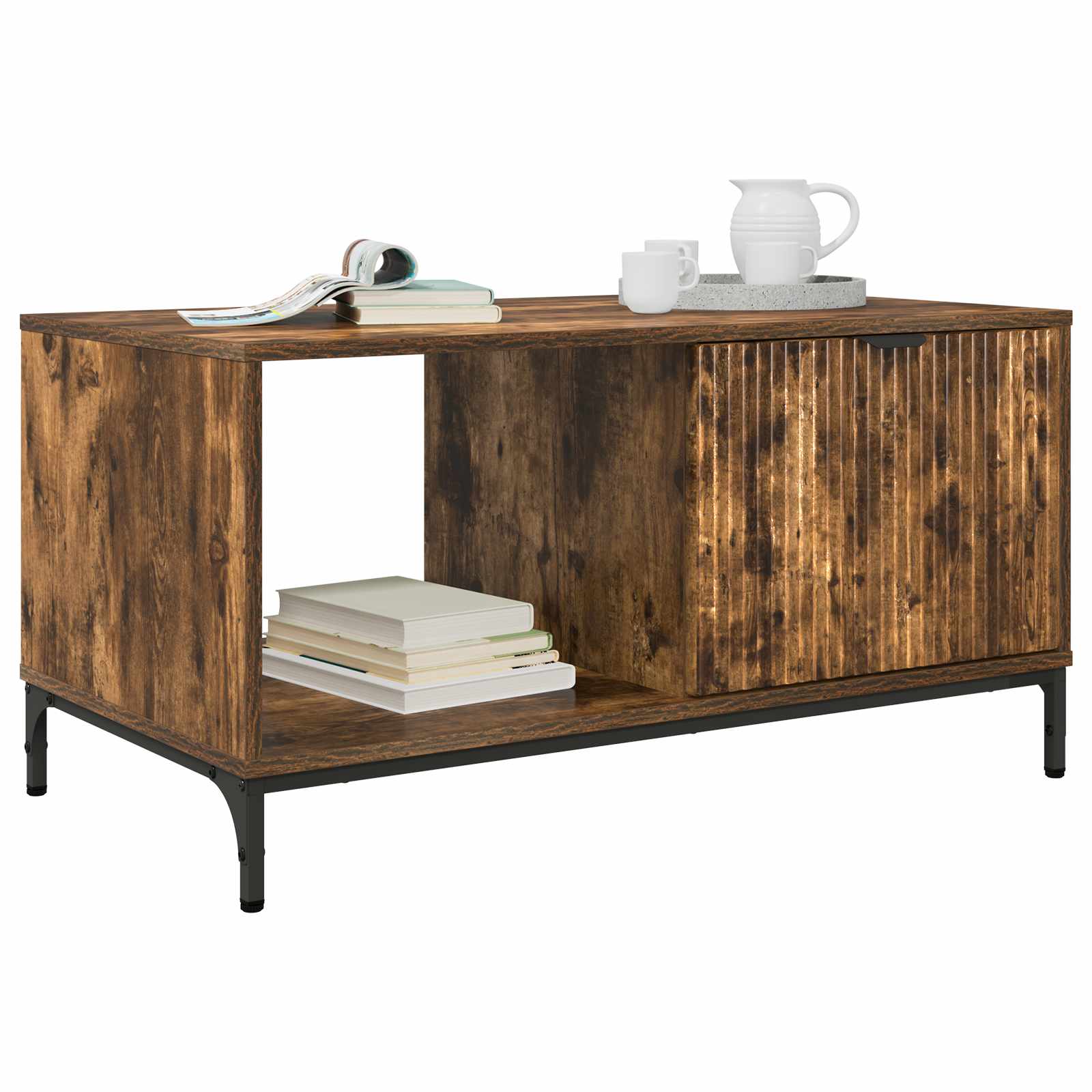 vidaXL Stolik kawowy Dąb wędzony 90 x 49 x 46 cm Drewno inżynieryjne