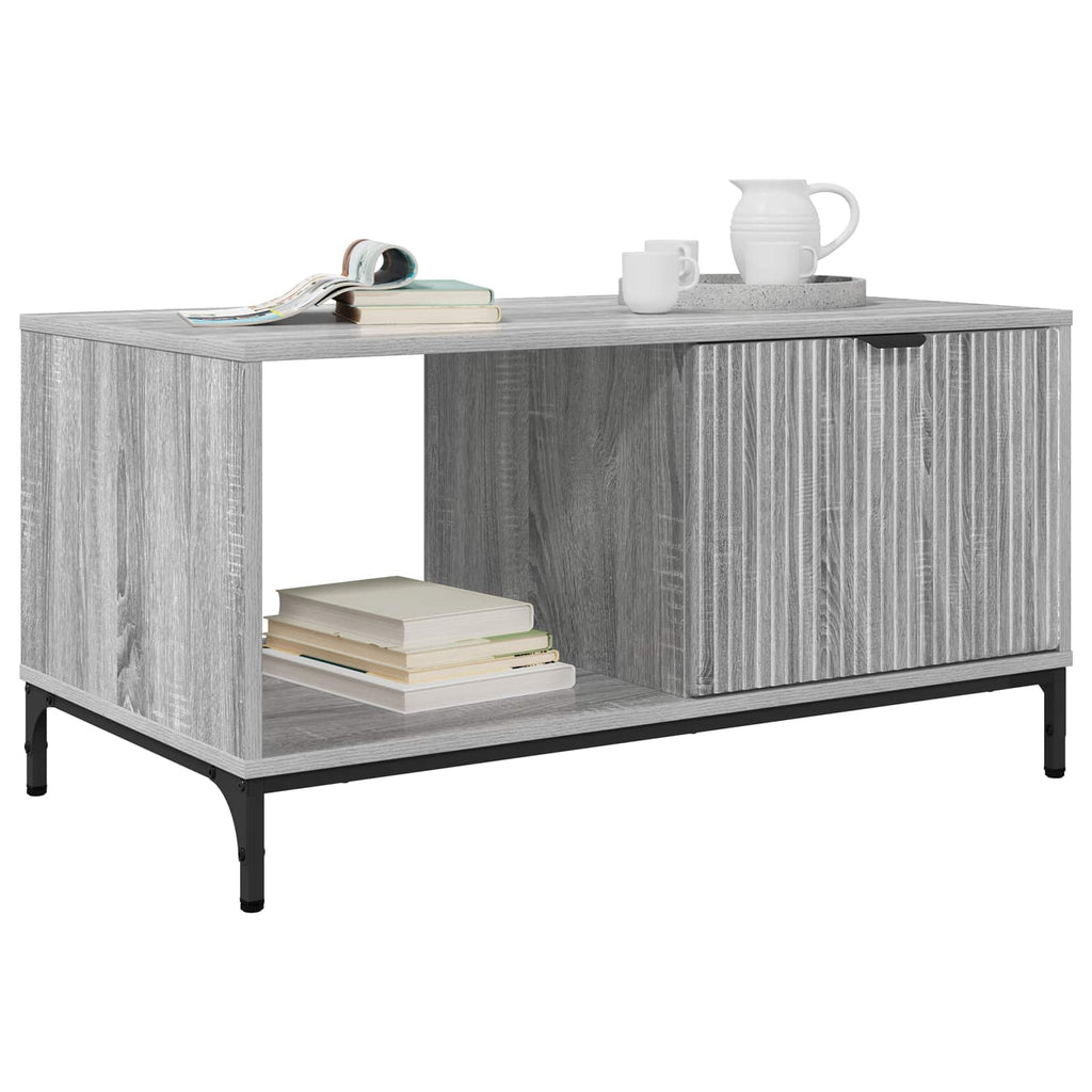 vidaXL Stolik kawowy Szary Sonoma 90 x 49 x 46 cm Drewno inżynieryjne