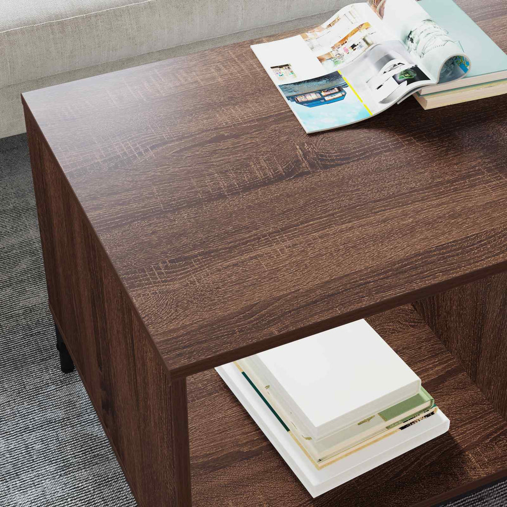 vidaXL Stolik kawowy Brązowy dąb 90 x 49 x 46 cm Drewno inżynieryjne