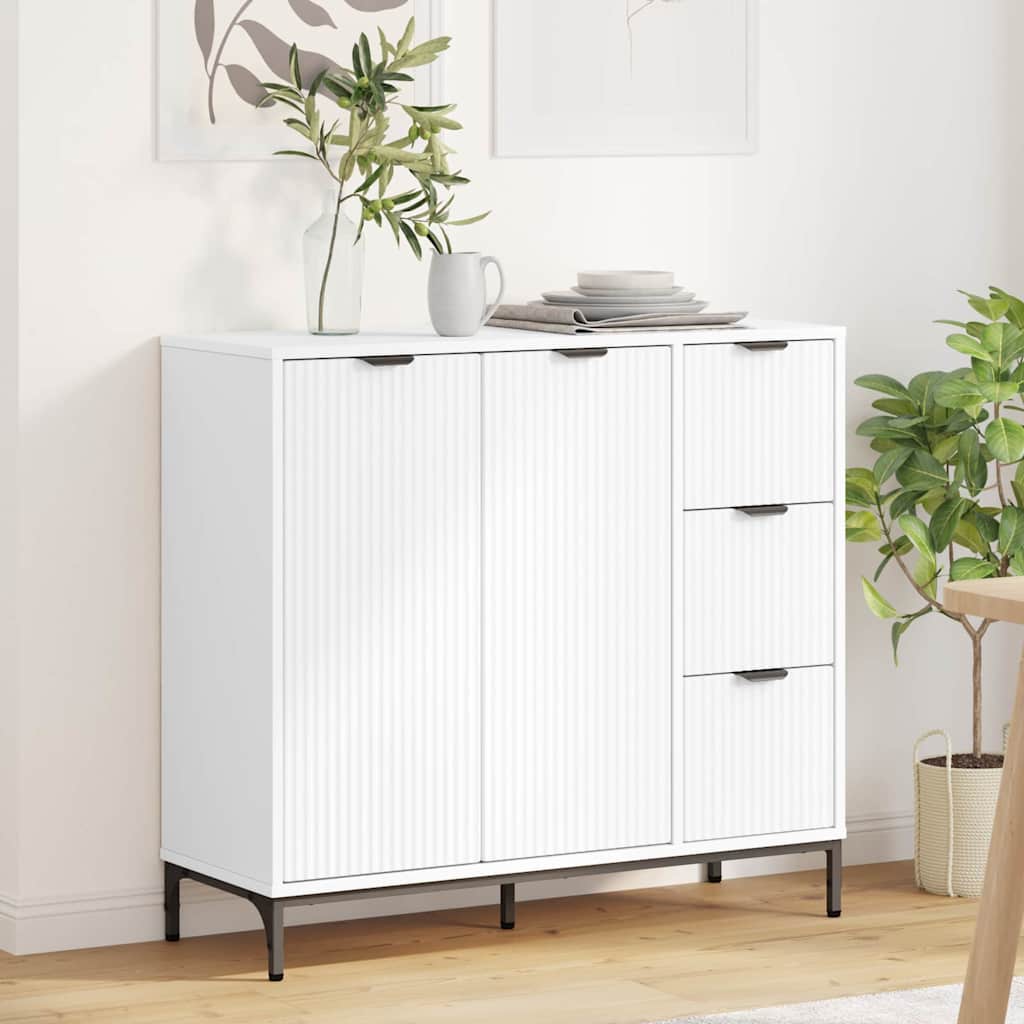 vidaXL Bufet Biały 89,5 x 33 x 82 cm Materiał drewnopochodny