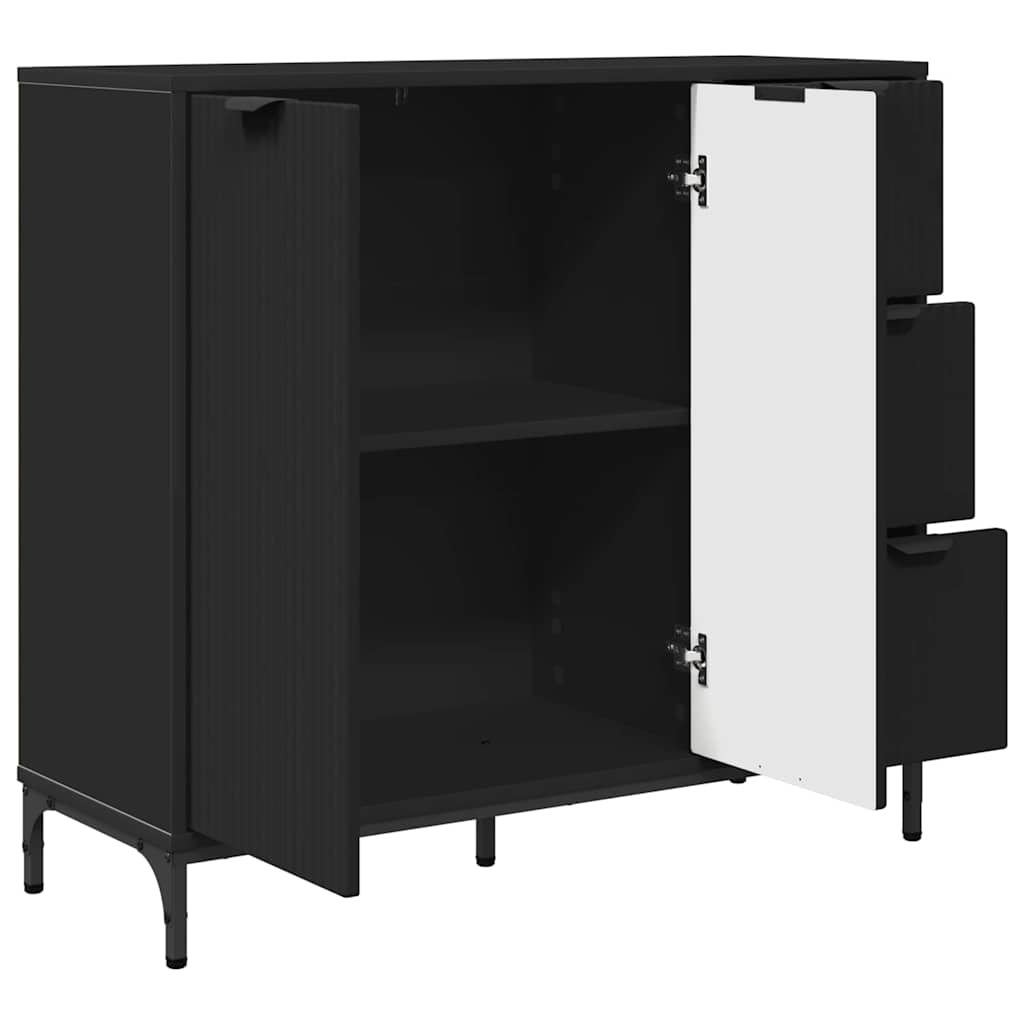 vidaXL Bufet Czarny 89,5 x 33 x 82 cm Materiał drewnopochodny