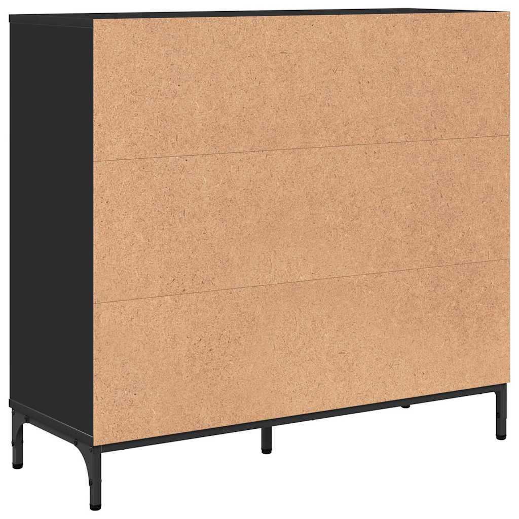 vidaXL Bufet Czarny 89,5 x 33 x 82 cm Materiał drewnopochodny