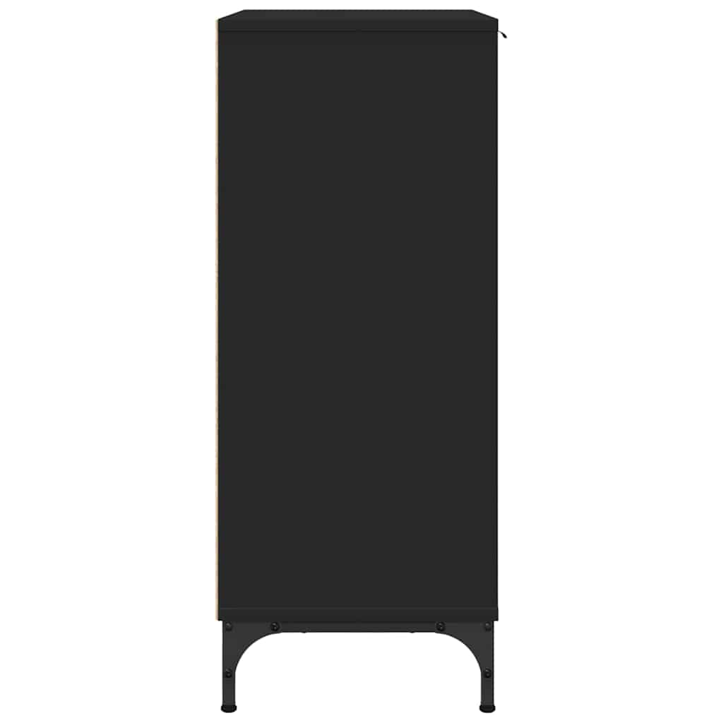 vidaXL Bufet Czarny 89,5 x 33 x 82 cm Materiał drewnopochodny