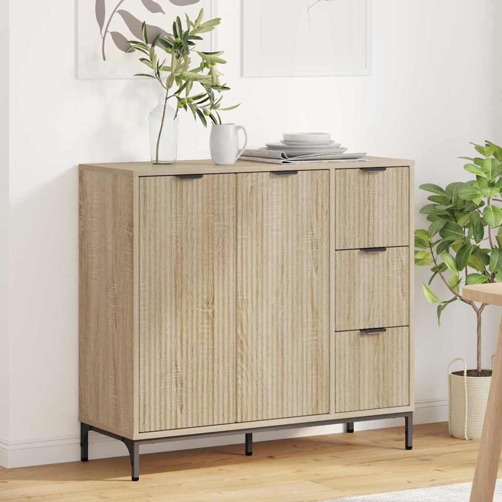 vidaXL Bufet Dąb Sonoma 89,5 x 33 x 82 cm Materiał drewnopochodny