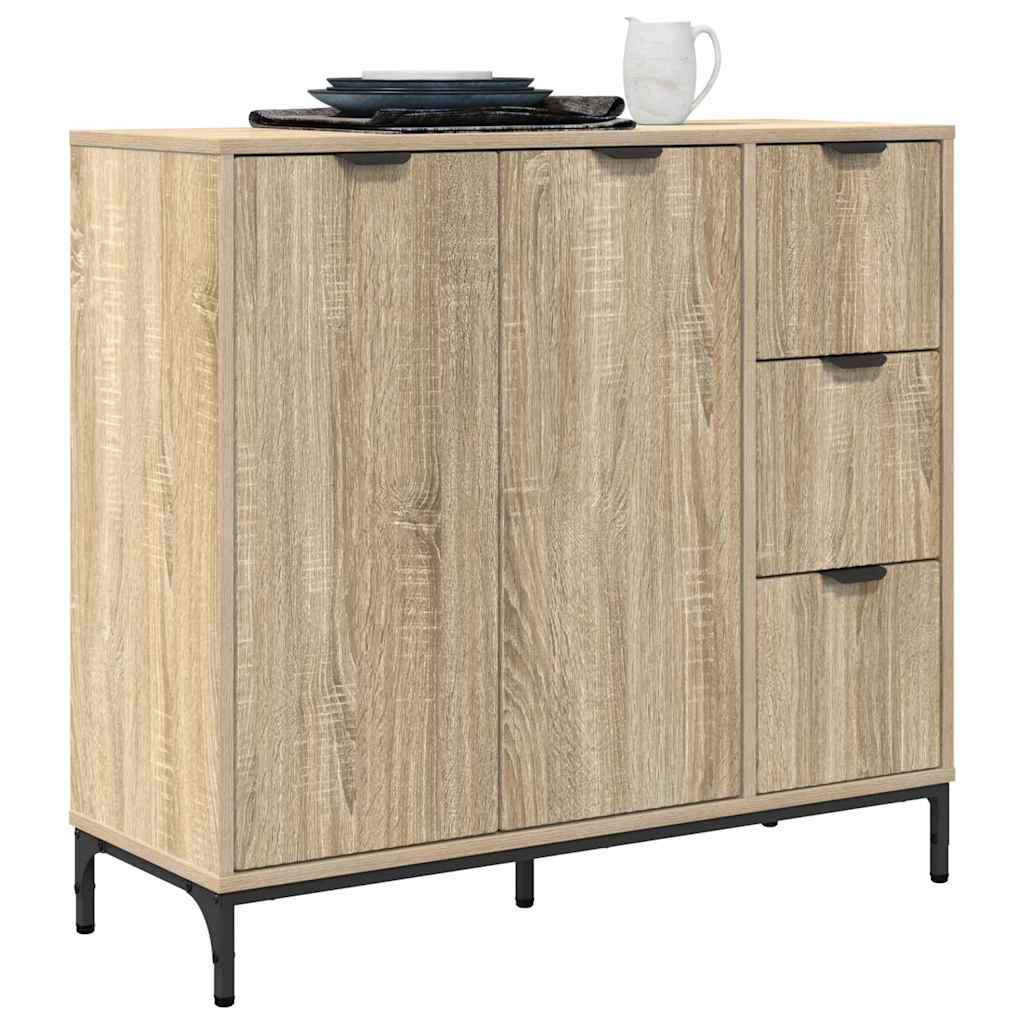 vidaXL Bufet Dąb Sonoma 89,5 x 33 x 82 cm Materiał drewnopochodny