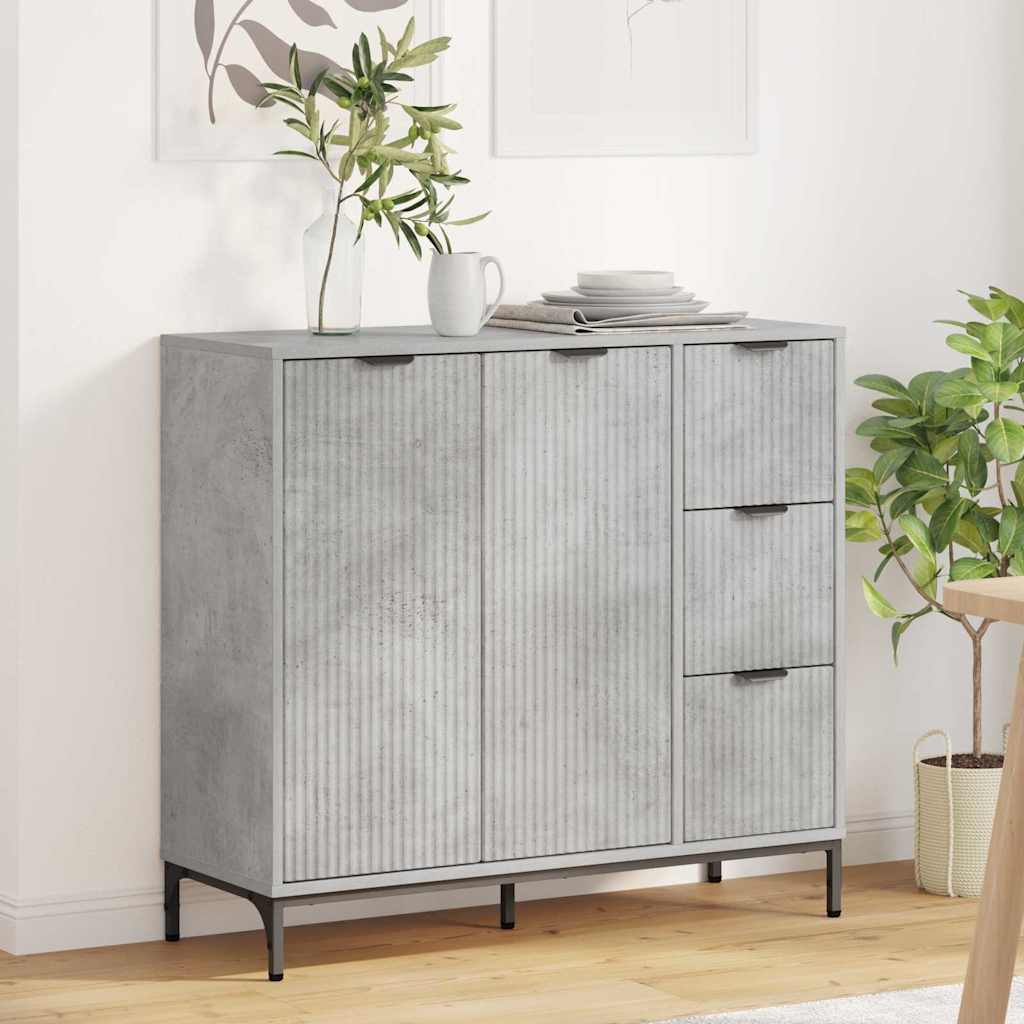 vidaXL Bufet Betonowy szary 89,5 x 33 x 82 cm Materiał drewnopochodny