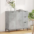 vidaXL Bufet Betonowy szary 89,5 x 33 x 82 cm Materiał drewnopochodny