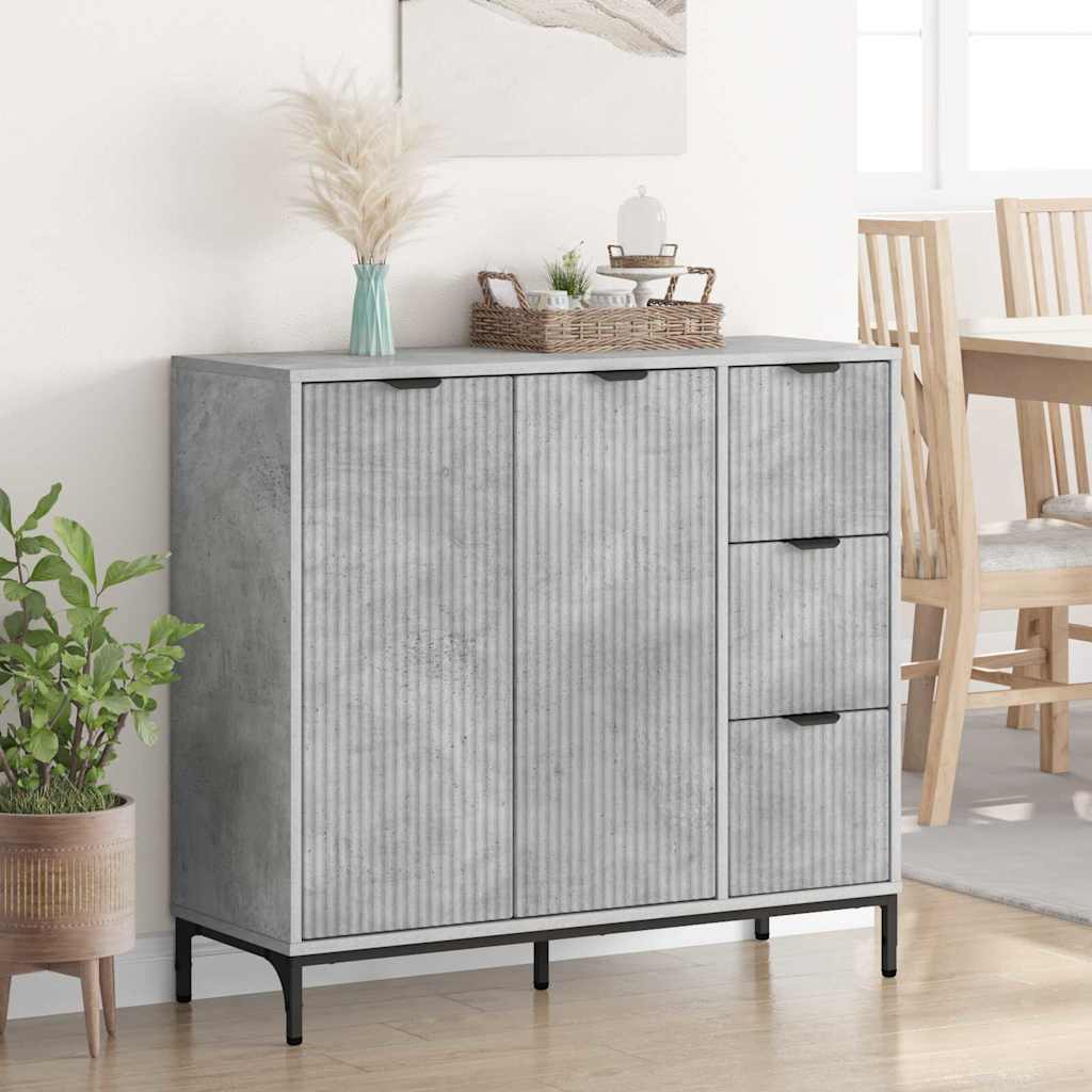vidaXL Bufet Betonowy szary 89,5 x 33 x 82 cm Materiał drewnopochodny