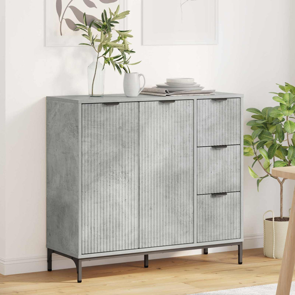 vidaXL Bufet Betonowy szary 89,5 x 33 x 82 cm Drewno inżynieryjne
