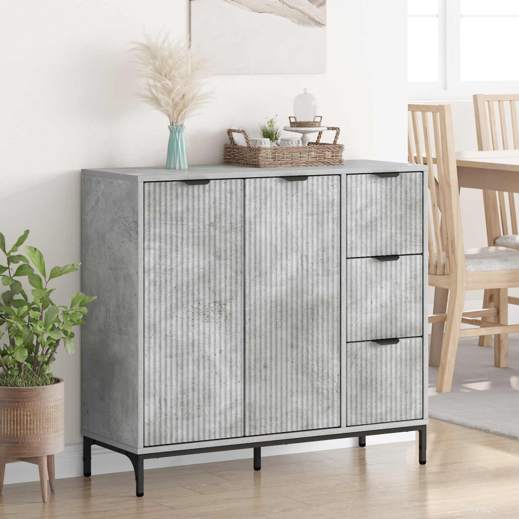 vidaXL Bufet Betonowy szary 89,5 x 33 x 82 cm Drewno inżynieryjne