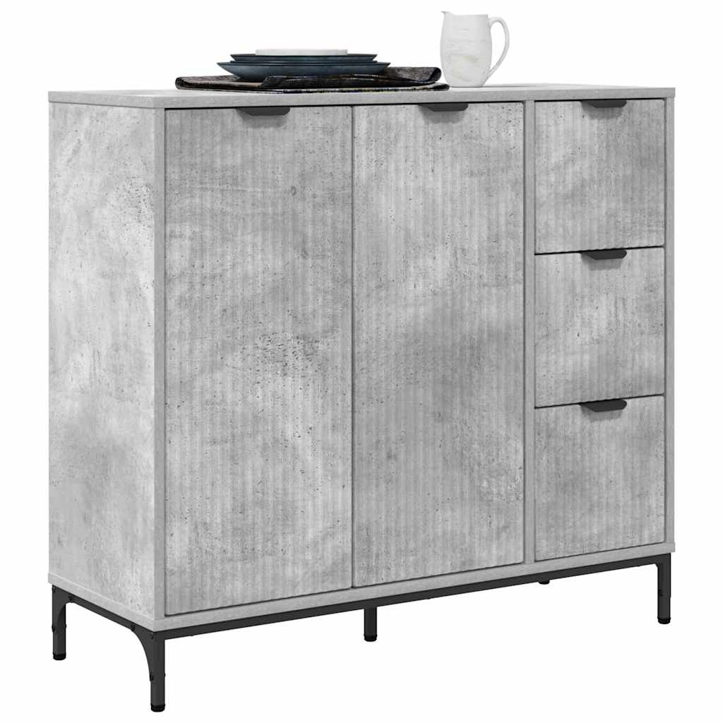 vidaXL Bufet Betonowy szary 89,5 x 33 x 82 cm Materiał drewnopochodny