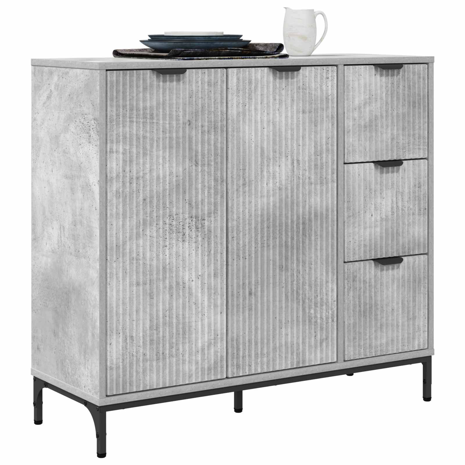 vidaXL Bufet Betonowy szary 89,5 x 33 x 82 cm Drewno inżynieryjne