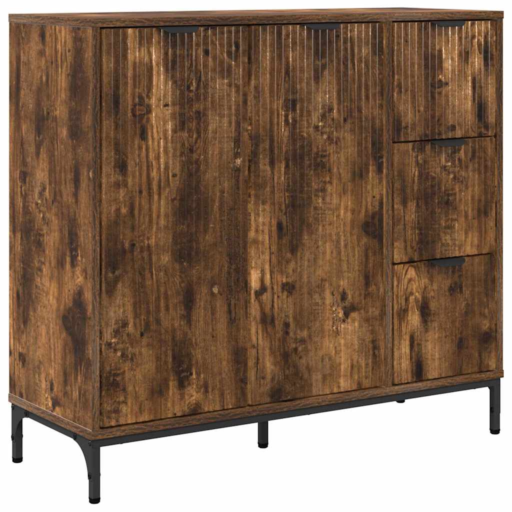 vidaXL Bufet Dąb wędzony 89,5 x 33 x 82 cm Materiał drewnopochodny