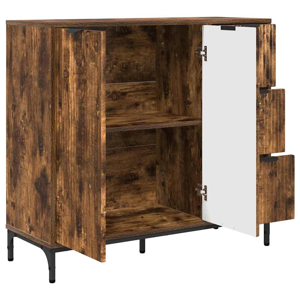 vidaXL Bufet Dąb wędzony 89,5 x 33 x 82 cm Materiał drewnopochodny