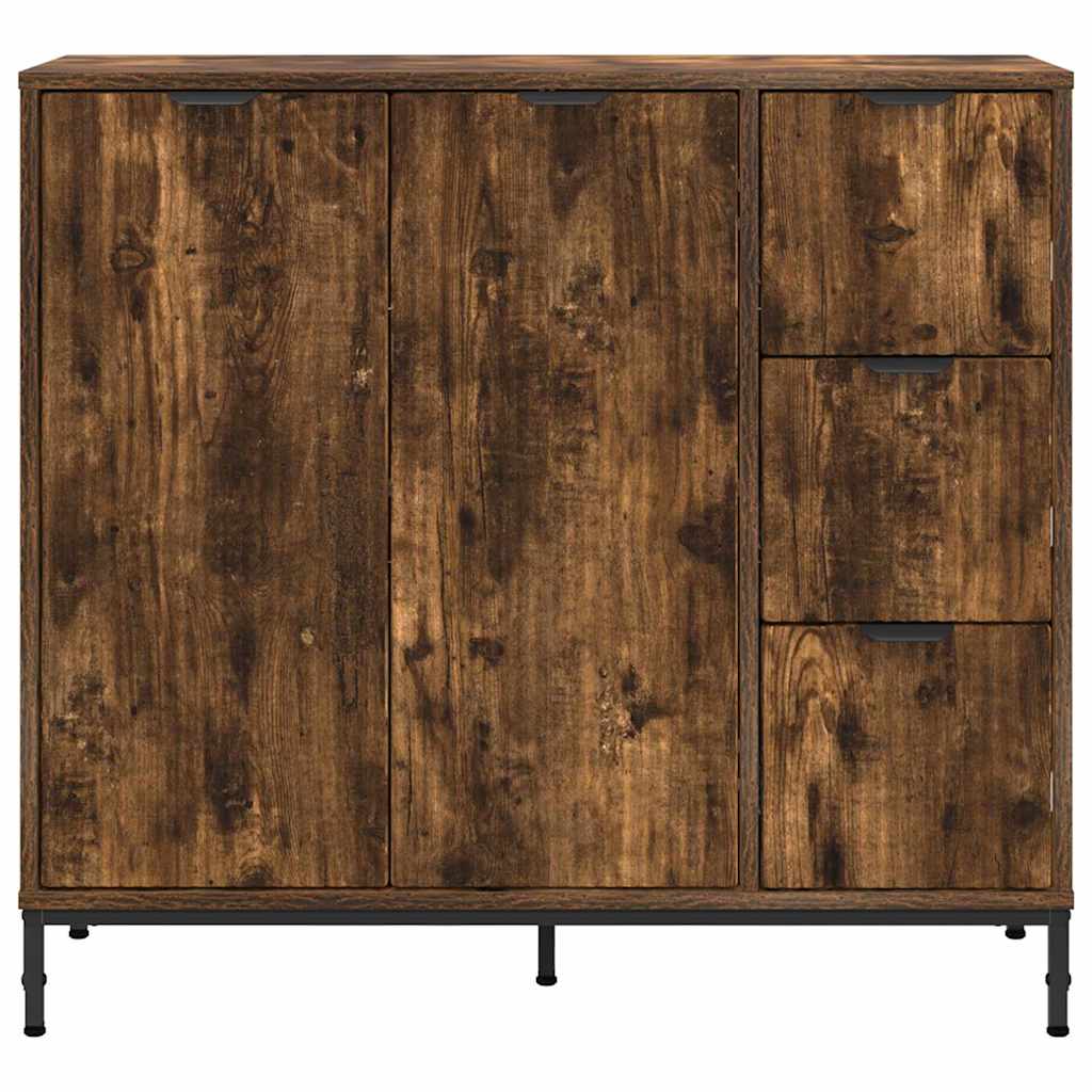vidaXL Bufet Dąb wędzony 89,5 x 33 x 82 cm Materiał drewnopochodny