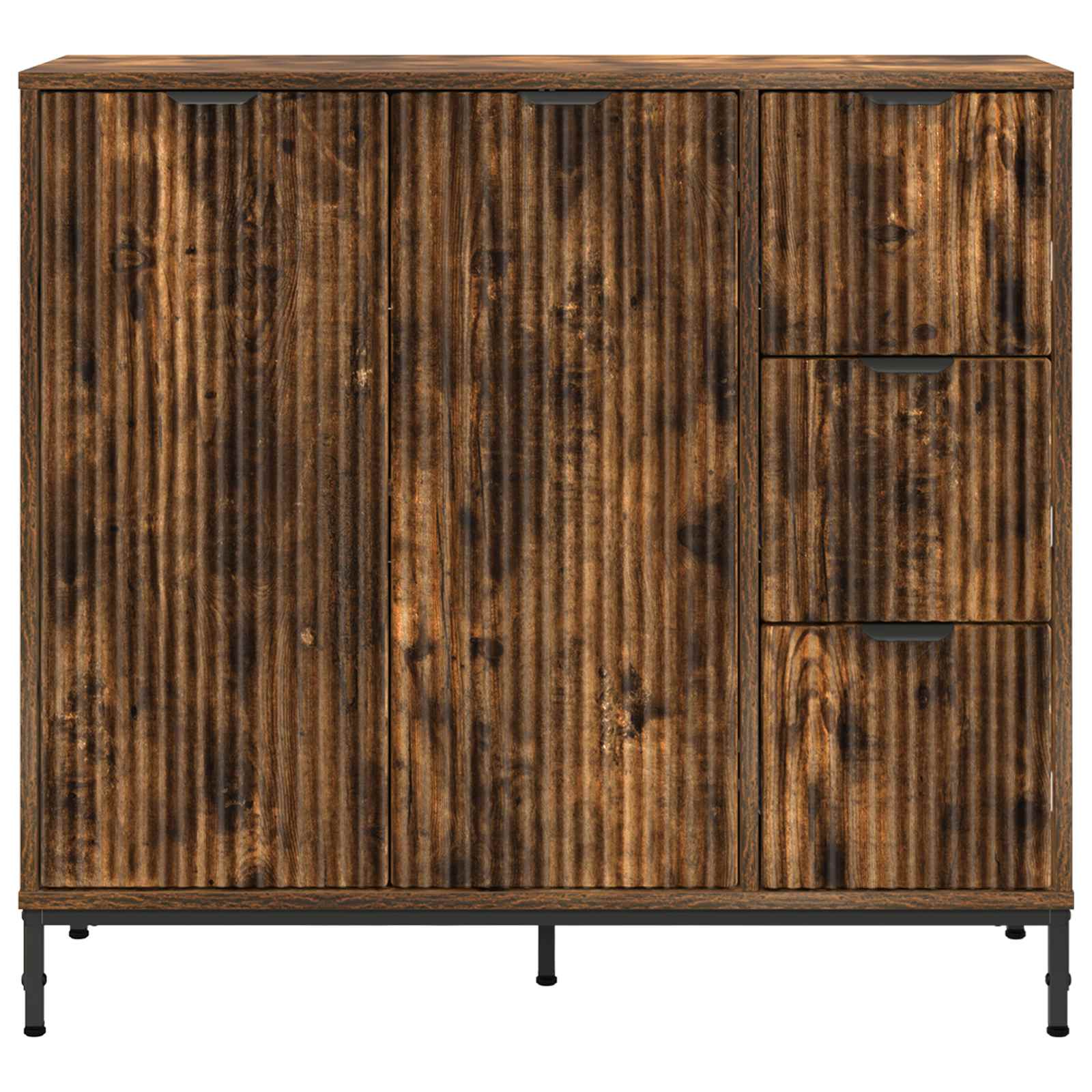 vidaXL Bufet Dąb wędzony 89,5 x 33 x 82 cm Drewno inżynieryjne