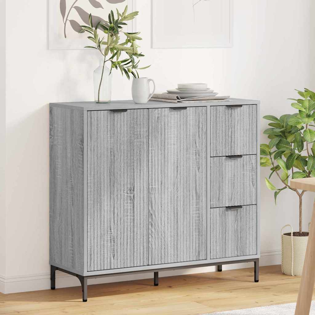 vidaXL Bufet Szary Sonoma 89,5 x 33 x 82 cm Materiał drewnopochodny