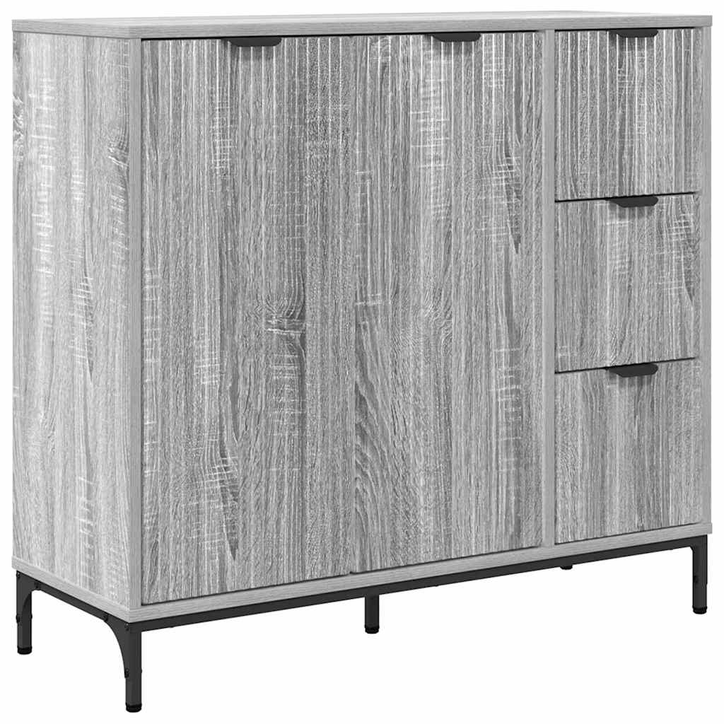 vidaXL Bufet Szary Sonoma 89,5 x 33 x 82 cm Materiał drewnopochodny