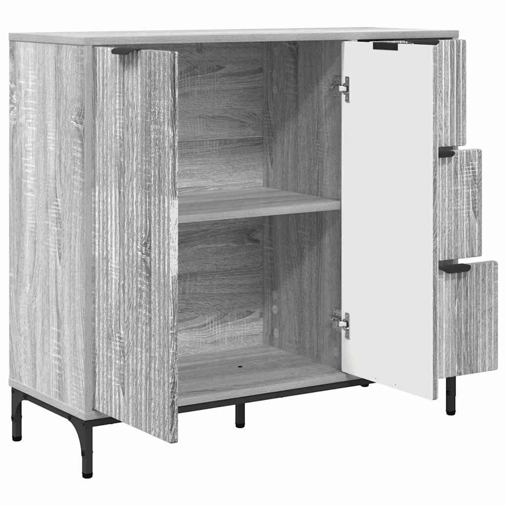 vidaXL Bufet Szary Sonoma 89,5 x 33 x 82 cm Materiał drewnopochodny