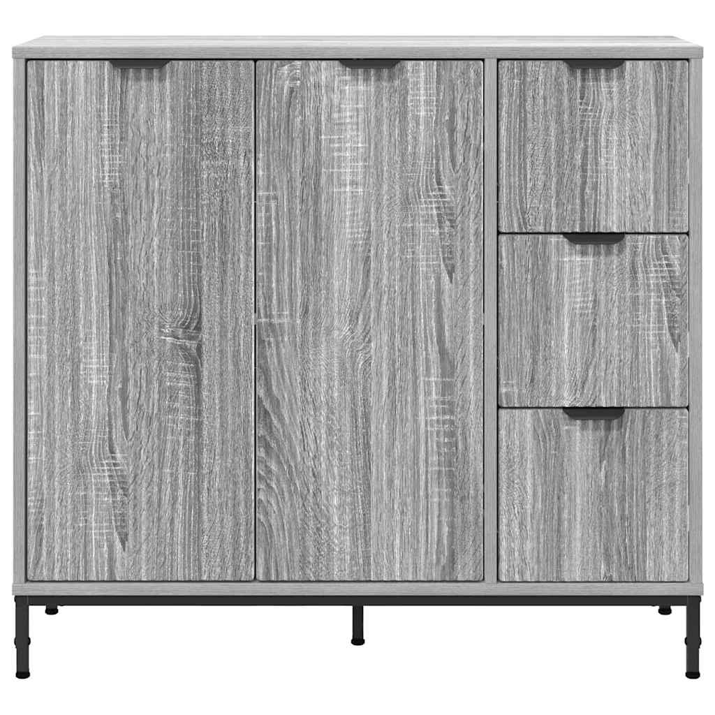 vidaXL Bufet Szary Sonoma 89,5 x 33 x 82 cm Materiał drewnopochodny